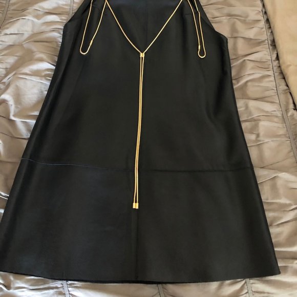 Alexis Black Leather Runway Cocktail Dress - Picture 5 of 8